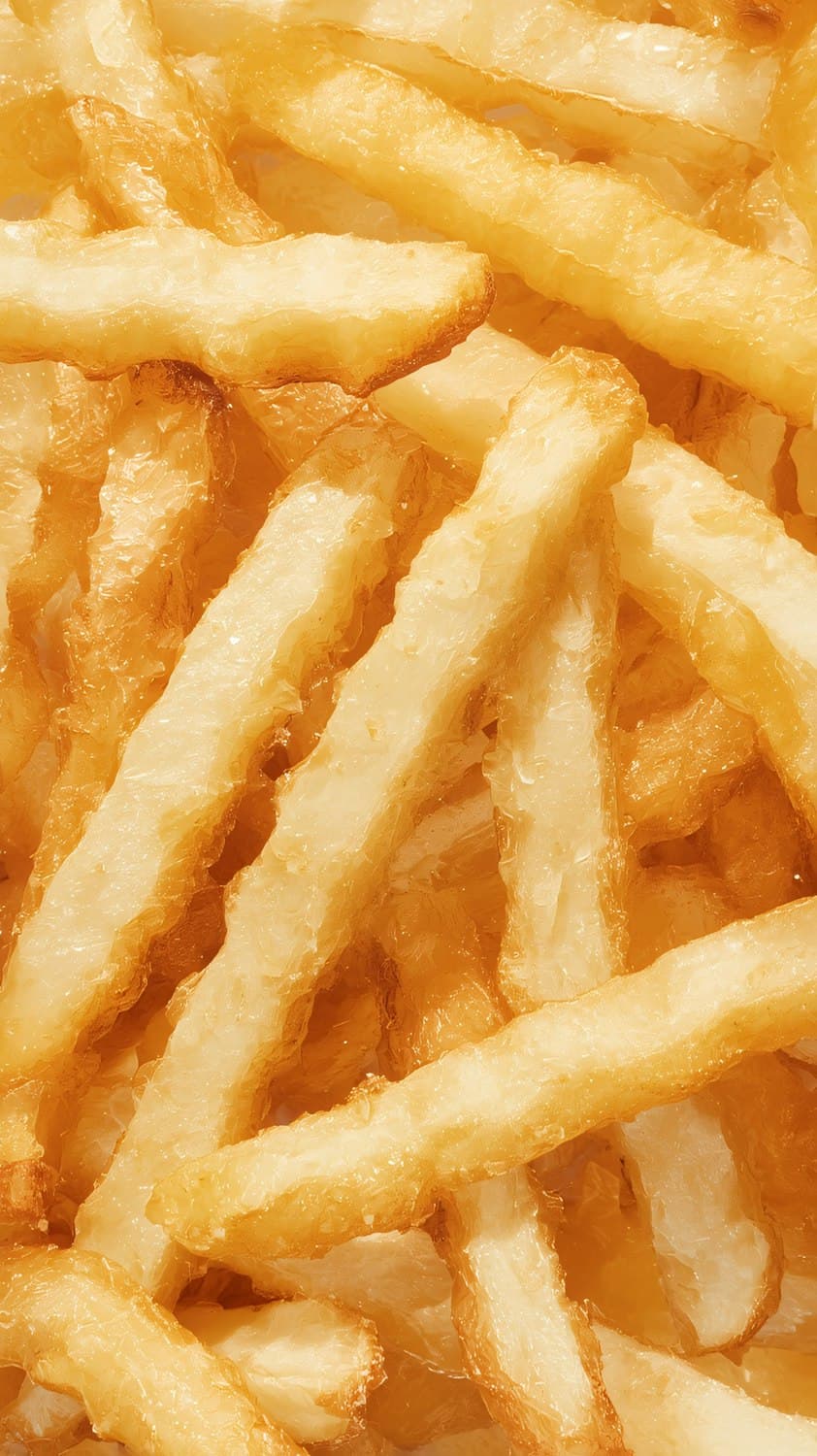 Golden crinkle-cut fries